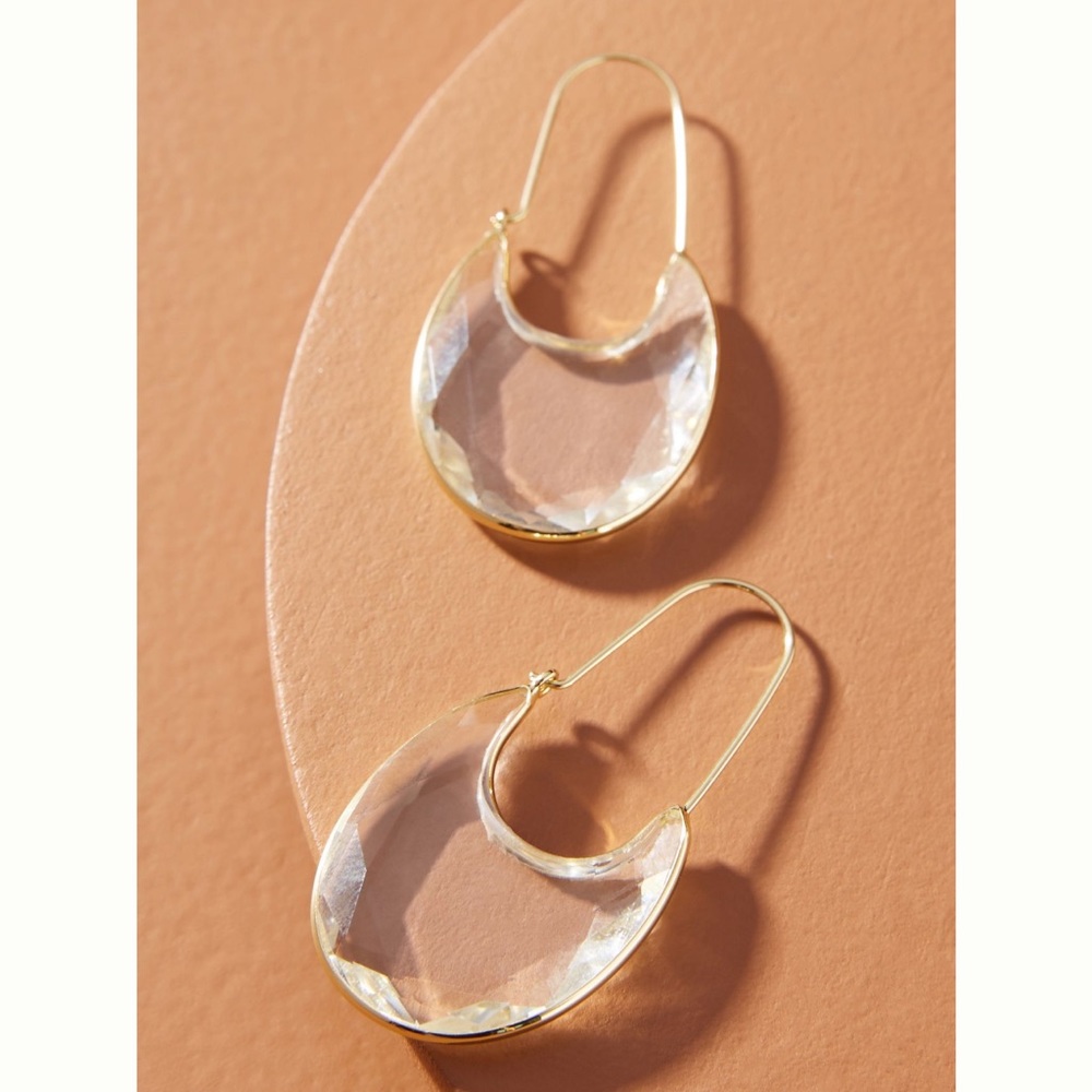 Rounded crescent hoop earrings